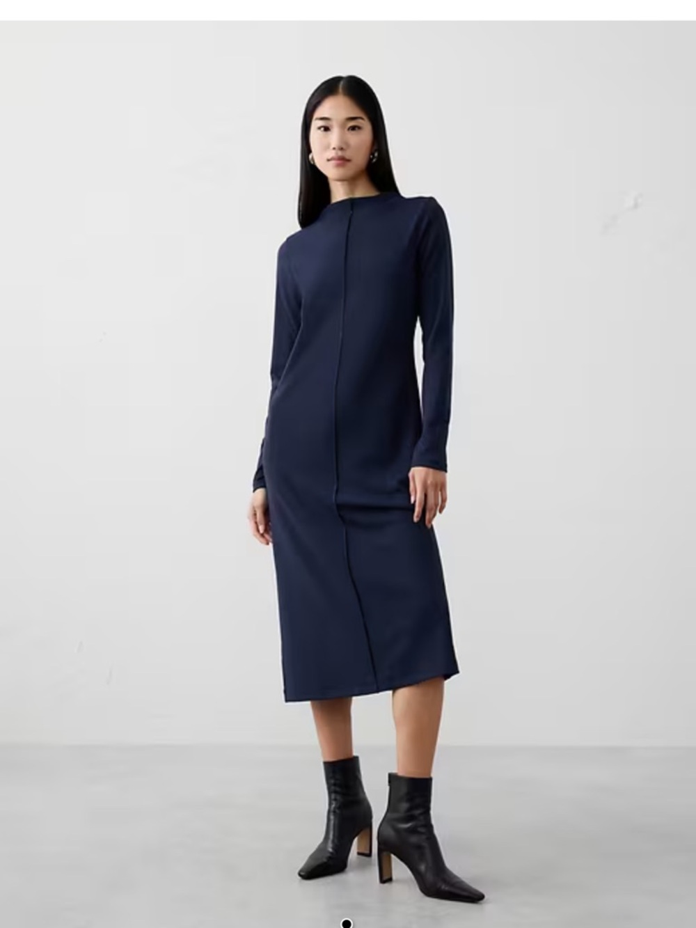 Banana Republic Factory Navy COZY RIBBED KNIT MIDI DRESS